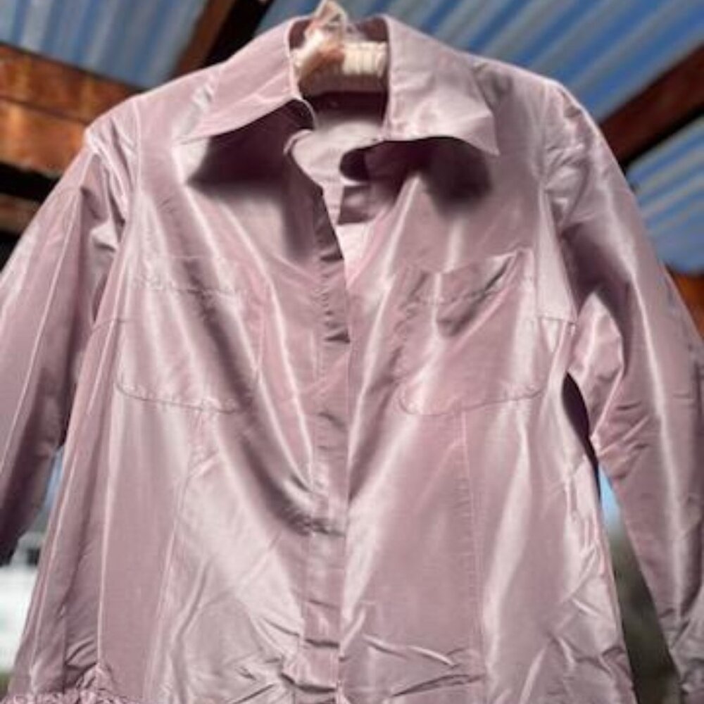 RARE Rickie Freeman- Teri Jon-100% Silk-Lilac Special Occasion Dress-Size M - Picture 4 of 8